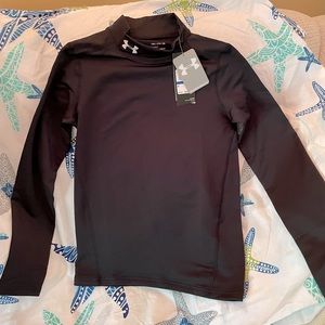 Under Armour Black Boys turtleneck fitted coldgear XL, never worn, tags still on
